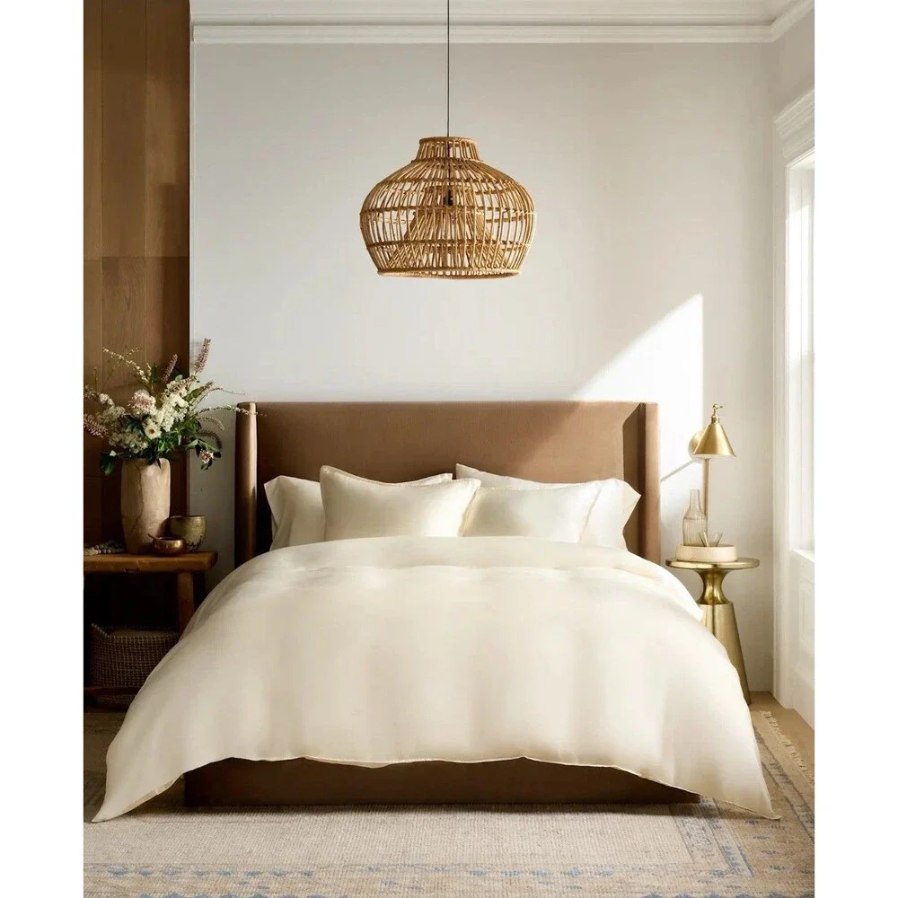 Quince Bamboo Duvet Cover Full Queen Ivory 100% Bamboo Viscose NEW Retail $104